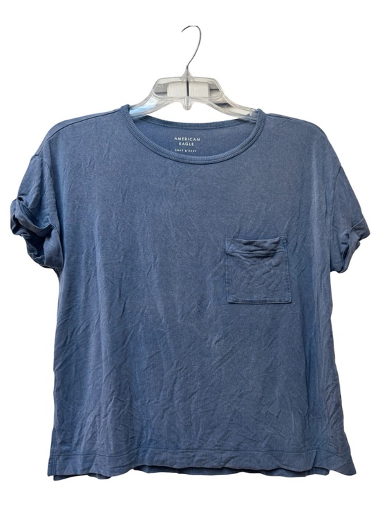 American Eagle Outfitters Tops - American Eagle Outfitters woman’s relaxed faded Slate Blue Pocket Tee
